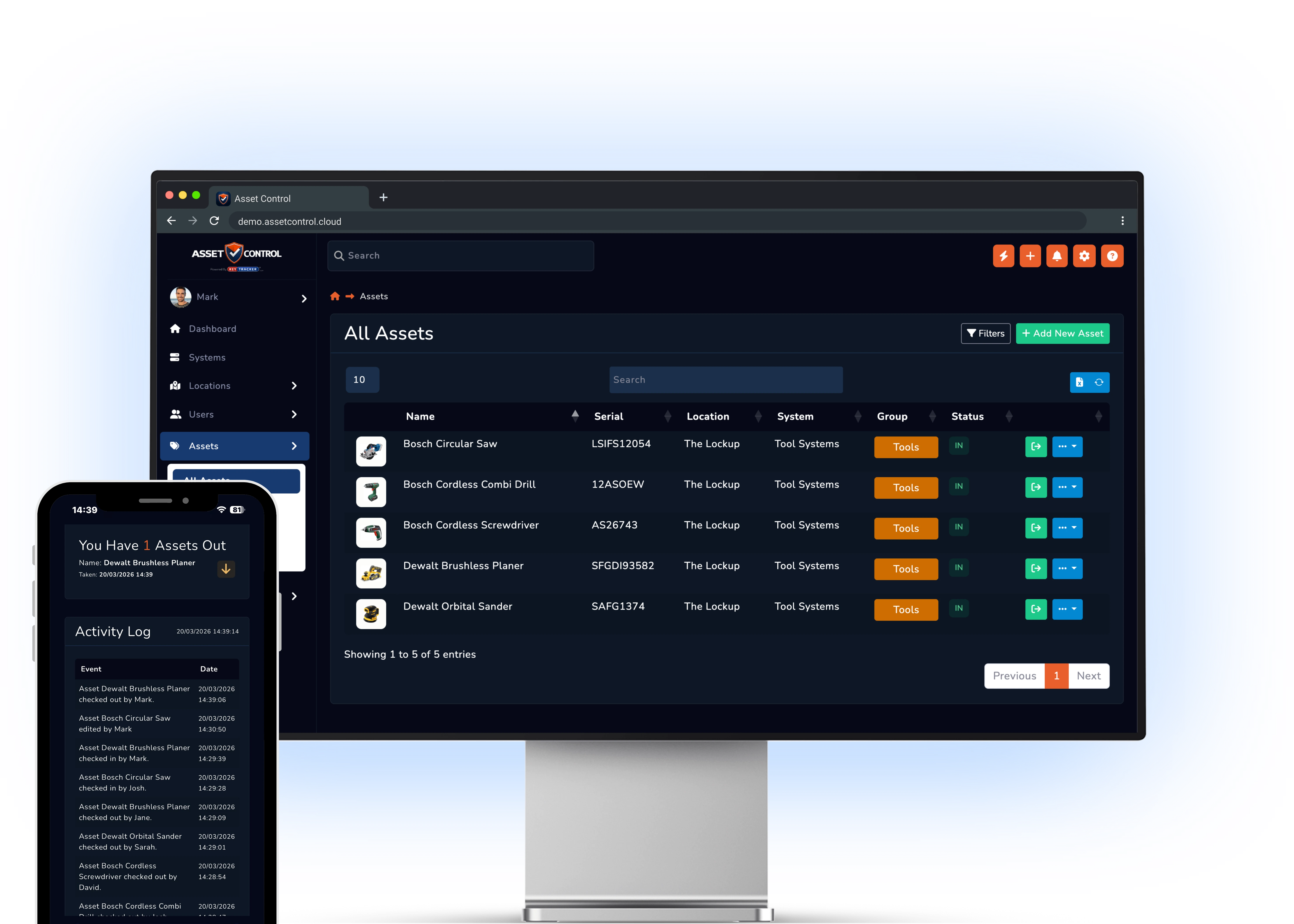 Facilities asset tracking dashboard preview